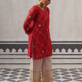 RED BIBA KURTA SET