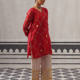 RED BIBA KURTA SET
