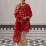 RED BIBA KURTA SET