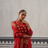 RED BIBA KURTA SET