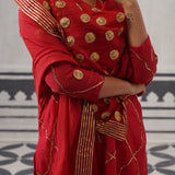 RED BIBA KURTA SET