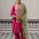 PINK AND MINT GREEN YOLK KURTA SET