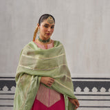 PINK AND MINT GREEN YOLK KURTA SET