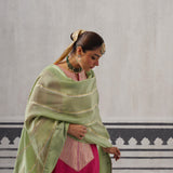 PINK AND MINT GREEN YOLK KURTA SET