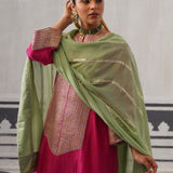 PINK AND MINT GREEN YOLK KURTA SET