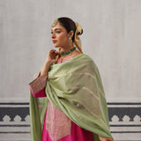 PINK AND MINT GREEN YOLK KURTA SET