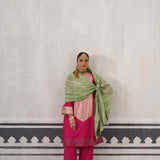 PINK AND MINT GREEN YOLK KURTA SET