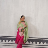 PINK AND MINT GREEN YOLK KURTA SET