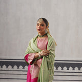 PINK AND MINT GREEN YOLK KURTA SET