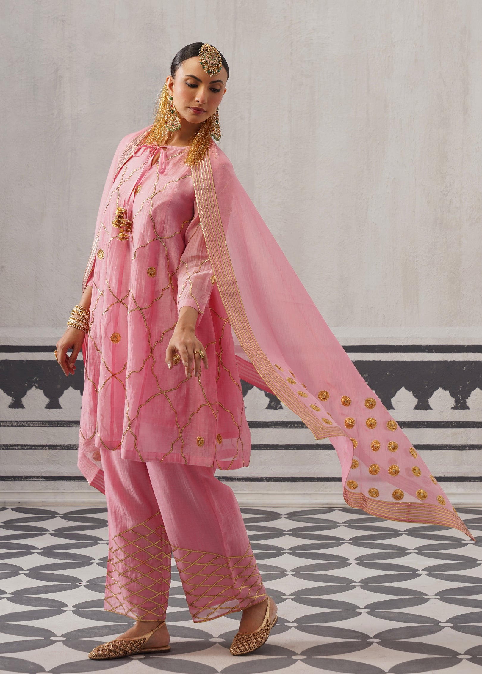 PINK BIBA KURTA SET