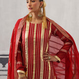 RED NEH KURTA SET