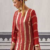 RED NEH KURTA SET