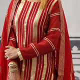 RED NEH KURTA SET