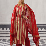 RED NEH KURTA SET