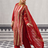 RED NEH KURTA SET