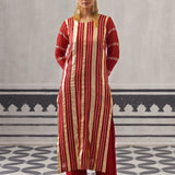 RED NEH KURTA SET
