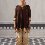 BROWN IRA KURTA SET