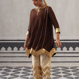 BROWN IRA KURTA SET