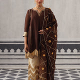 BROWN IRA KURTA SET