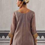GREY AND RANI PINK IRA KURTA SET