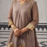 GREY AND RANI PINK IRA KURTA SET