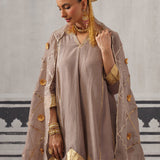 GREY AND RANI PINK IRA KURTA SET
