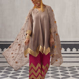 GREY AND RANI PINK IRA KURTA SET