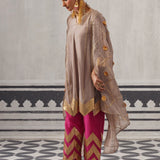GREY AND RANI PINK IRA KURTA SET
