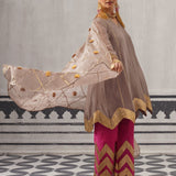 GREY AND RANI PINK IRA KURTA SET
