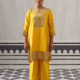 YELLOW HEERA KURTA SET