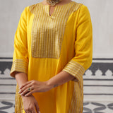 YELLOW HEERA KURTA SET