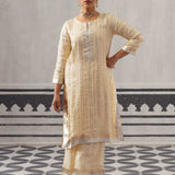 CREAM KIMI KURTA SET