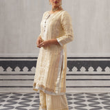 CREAM KIMI KURTA SET