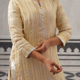 CREAM KIMI KURTA SET