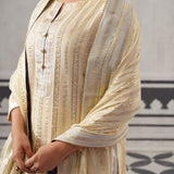 CREAM KIMI KURTA SET