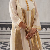 CREAM AGRAKHA KURTA SET