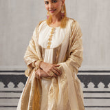CREAM AGRAKHA KURTA SET