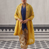 BLUE AND YELLOW IRA KURTA SET