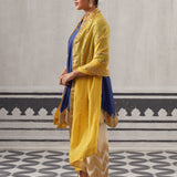 BLUE AND YELLOW IRA KURTA SET