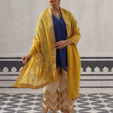 BLUE AND YELLOW IRA KURTA SET