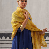 BLUE AND YELLOW IRA KURTA SET