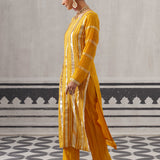 YELLOW AND PINK NEH KURTA SET