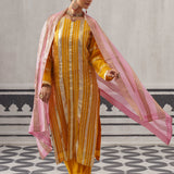 YELLOW AND PINK NEH KURTA SET