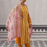 YELLOW AND PINK NEH KURTA SET