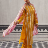 YELLOW AND PINK NEH KURTA SET