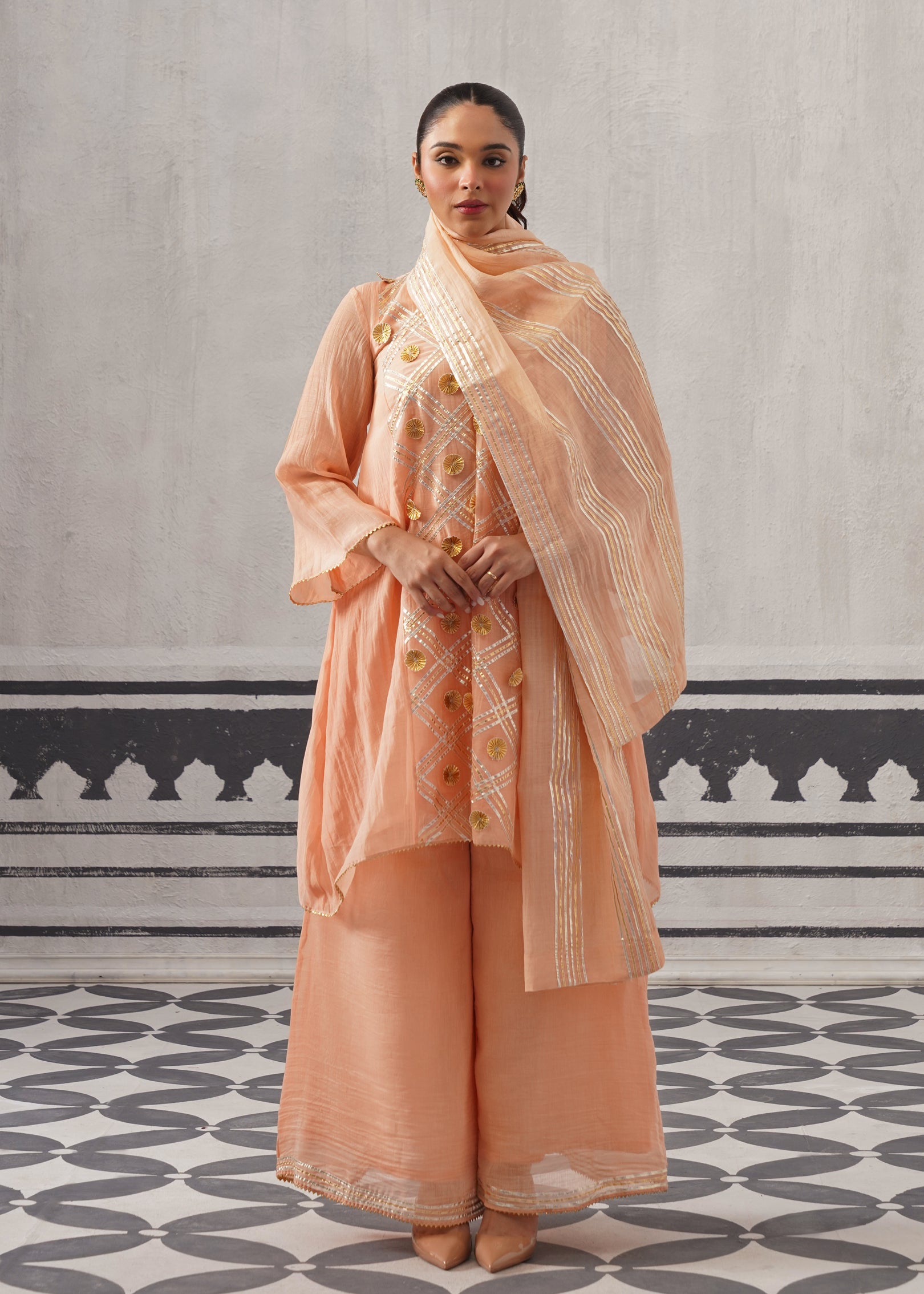 PEACH TARA KURTA SET