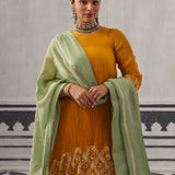 YELLOW AND GREEN RASNA KURTA SET