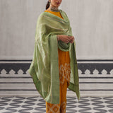 YELLOW AND GREEN RASNA KURTA SET