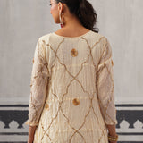 CREAM RASNA KURTA SET
