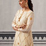 CREAM RASNA KURTA SET